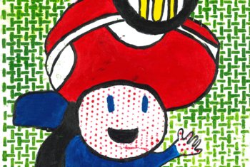  Printed picture painting of the character Toad from Super Mario 
