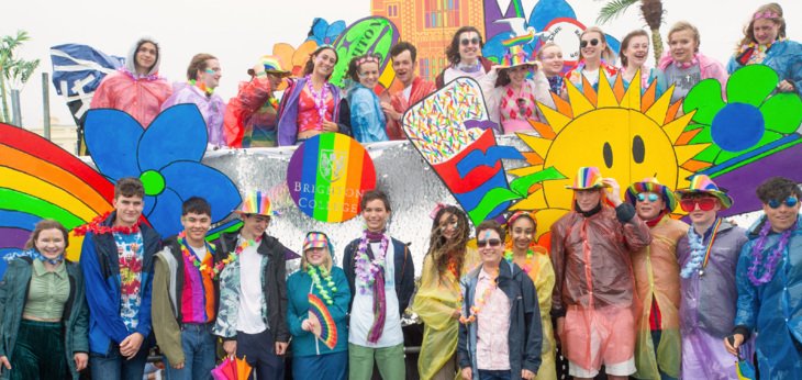  Pupils and staff on the float at Brighton Pride 